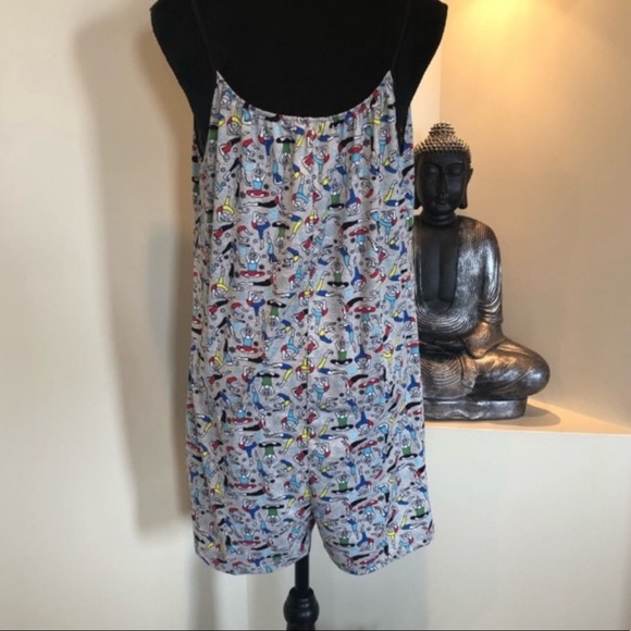 NWOT romper sleepwear loungewear leisurewear yoga pattern fabric size large - Picture 6 of 8
